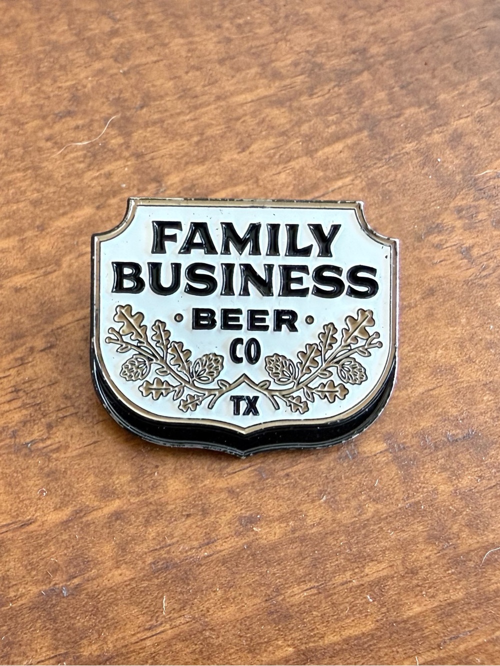 Enamel Pin - Cream and Black